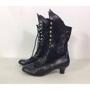 Funtasma Black Lace Boots Witchy Goth Womens 7